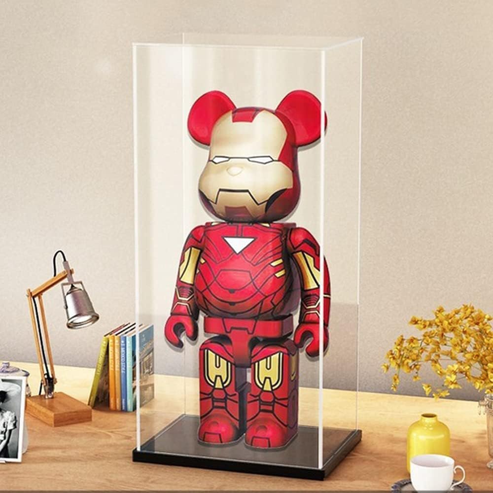 Self-Assembly Acrylic Display Case,Deluxe Dustproof Showcase,Cube Countertop Box for Pop Figures Collectibles Toys,Need Remove The Protective Film (10x4x5.7 inch; 25x10x14.5cm)