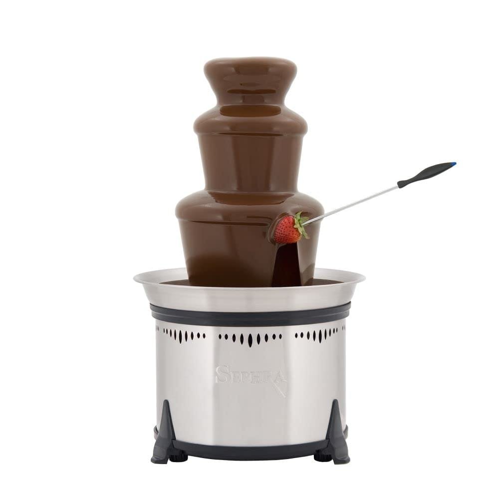 Sephra Select Chocolate Fountain Small 16-Inch Chocolate Fountain Machine for Melting Chocolate, Stainless Steel Heated Basin Chocolate Fountain for Kids and Parties, Whisper Quiet Motor, 4 To 6 LBS