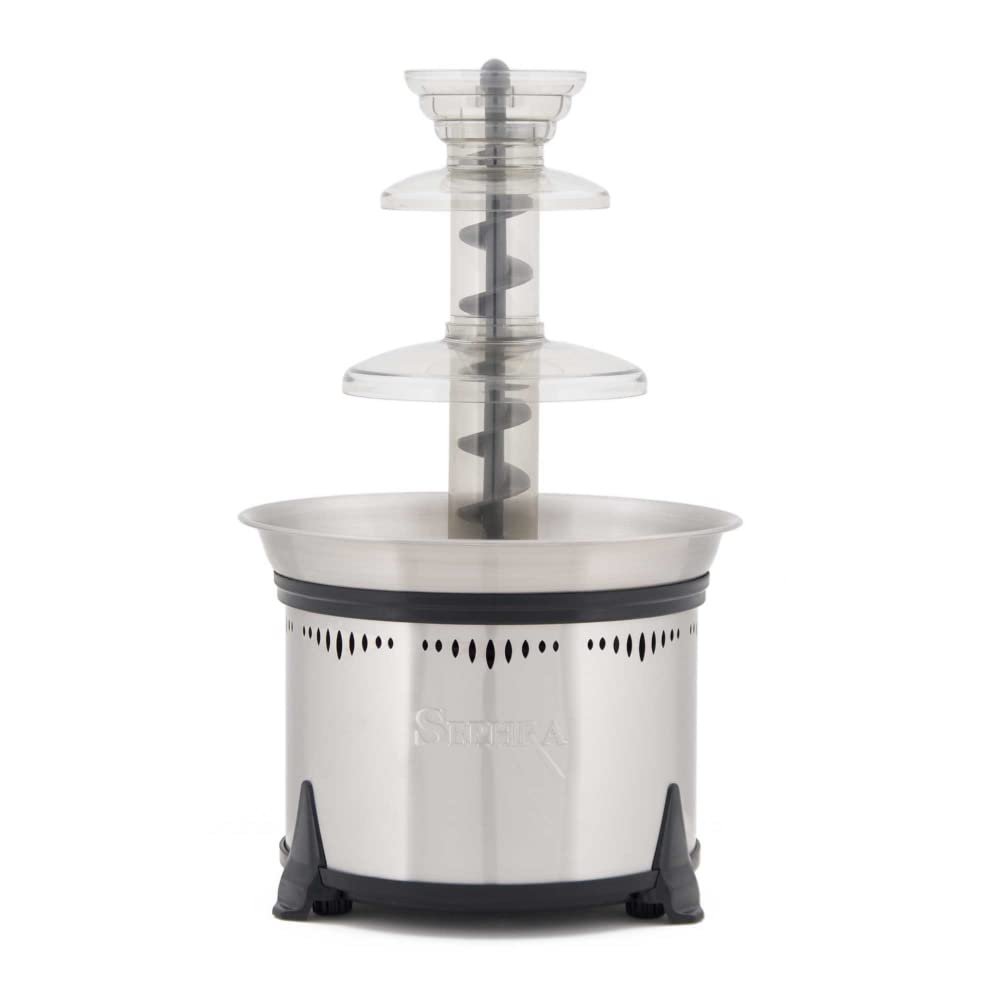 Sephra Select Chocolate Fountain Small 16-Inch Chocolate Fountain Machine for Melting Chocolate, Stainless Steel Heated Basin Chocolate Fountain for Kids and Parties, Whisper Quiet Motor, 4 To 6 LBS