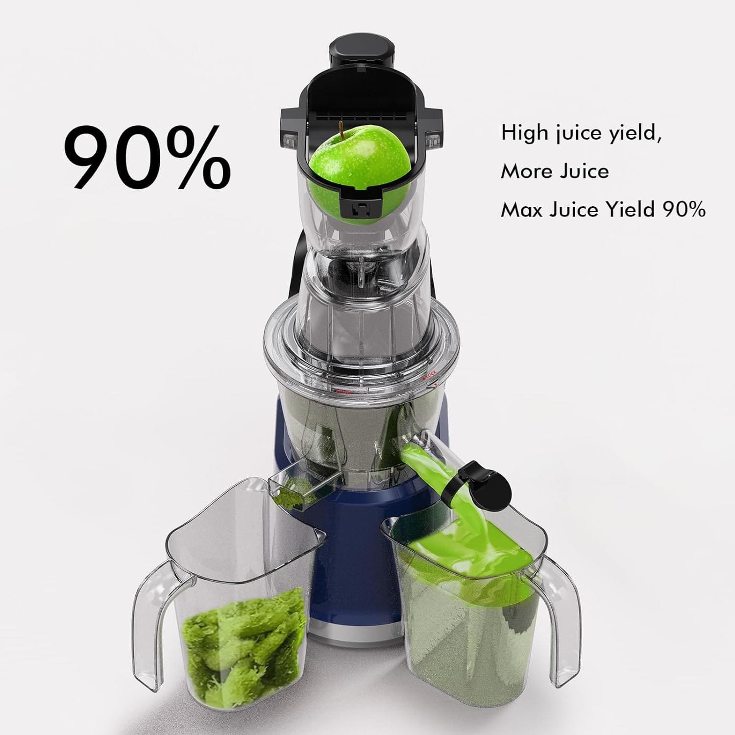 SiFENE Cold Press Juicer Machines with 83mm Big Mouth, Whole Slow Masticating Juicer, Juice Extractor Maker Squeezer for Fruits and Vegetables, BPA-Free, Easy to Clean, Red