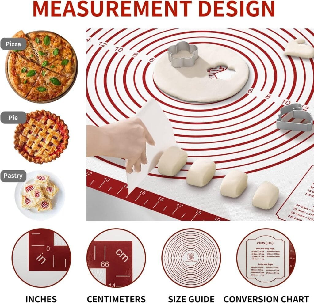Silicone Baking Mat, Non Stick Pastry Mat Sheet for Dough Rolling, Nonslip Fondant/Pie Crust Mat, Counter Mat Oven Liner Mat for Making Cookies Macarons Bread Baking Supplies Extra Large 26 x 16 Inch Silicone Baking Mat, Non Stick Pastry Mat Sheet for Dough Rolling, Nonslip Fondant/Pie Crust Mat, Counter Mat Oven Liner Mat for Making Cookies Macarons Bread Baking Supplies Extra Large 26 x 16 Inch