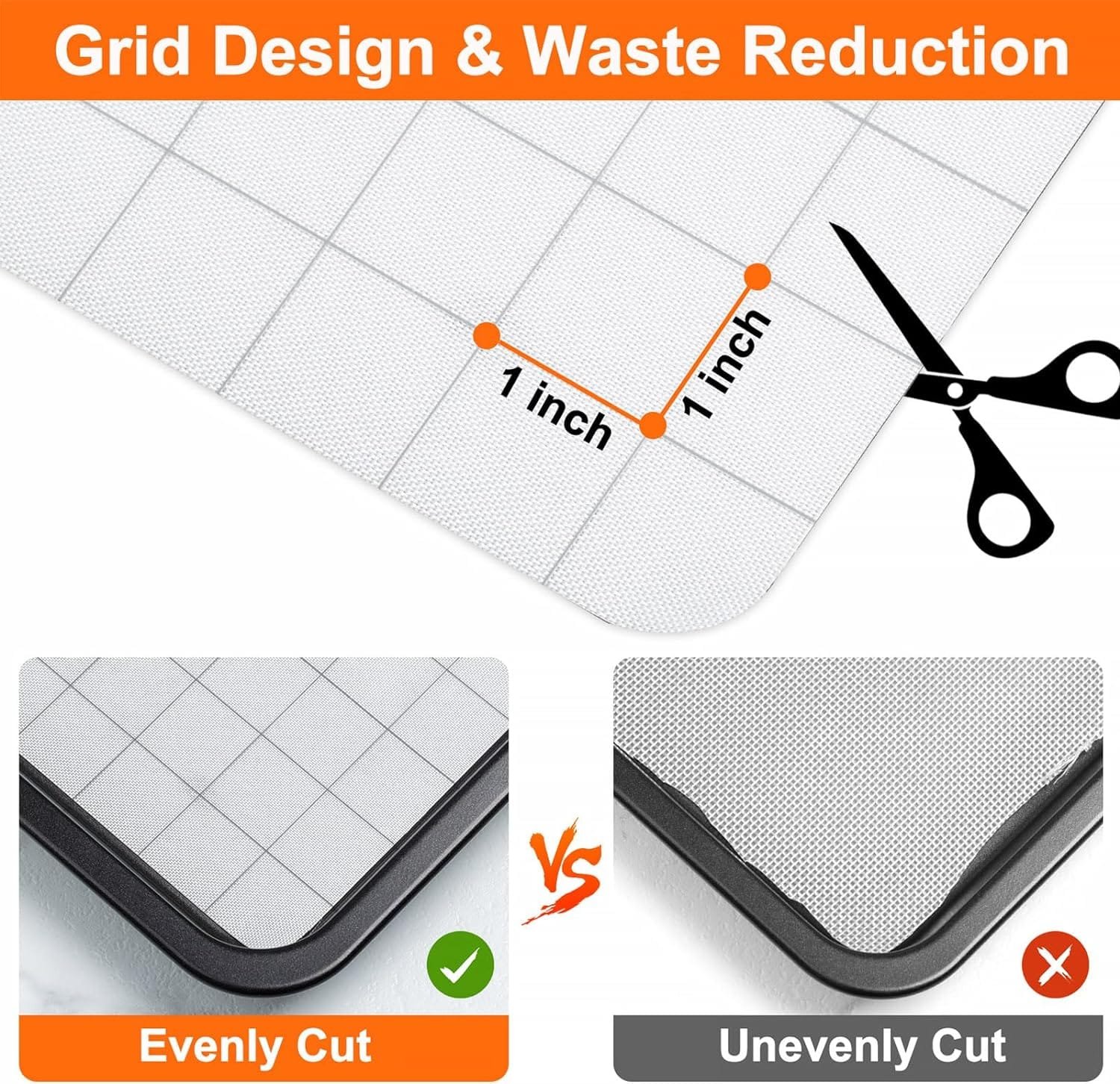 Silicone Baking Mat Roll,Non Stick Heat Resistant Baking Mats,No Slip Reusable Freeze Dryer Mat,Pastry Mat,Countertop Mat, Cut to size fit different Sharp Oven Pans Dishes Tins(12IN*5.25FT, White)