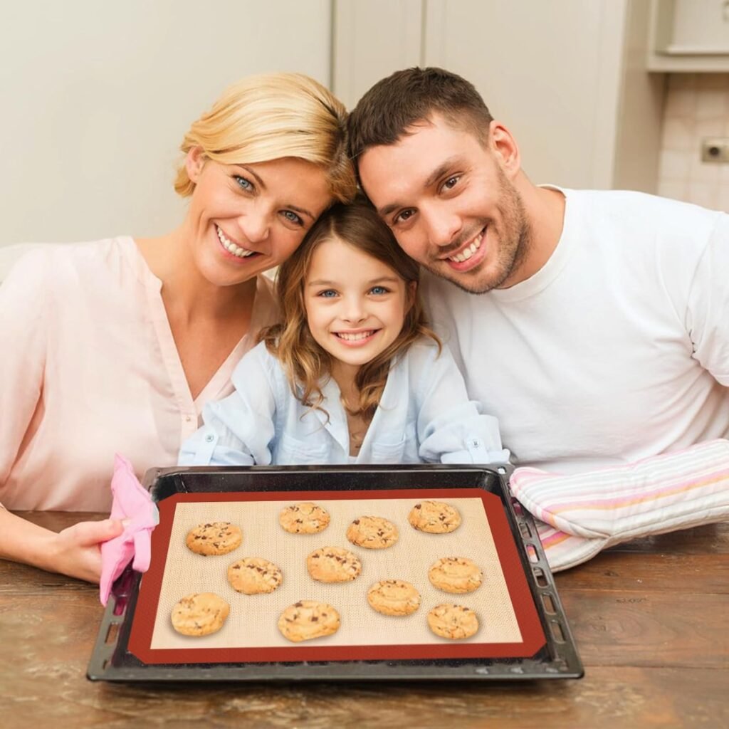 Silicone Baking Mat Set of 3, Silicone Baking Mats Cookie Sheet, Non-Stick Mats for Baking, Easy Clean  Reusable Oven Baking Sheet for Making Macaroons, Cookies