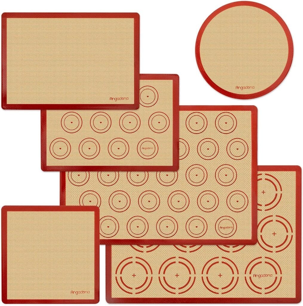Silicone Baking Mat Set of 6, Easy Clean  Non-Stick Food Grade Reusable Baking Mat, Silicon Baking Mats Oven Liner Sheet, Round  Square Cake Mat, Pastry Board Rolling Dough Mats for Macaron Cookie Silicone Baking Mat Set of 6, Easy Clean  Non-Stick Food Grade Reusable Baking Mat, Silicon Baking Mats Oven Liner Sheet, Round  Square Cake Mat, Pastry Board Rolling Dough Mats for Macaron Cookie