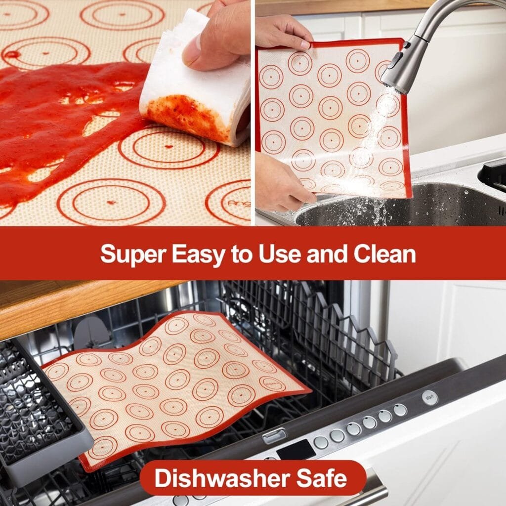 Silicone Baking Mat Set of 6, Easy Clean  Non-Stick Food Grade Reusable Baking Mat, Silicon Baking Mats Oven Liner Sheet, Round  Square Cake Mat, Pastry Board Rolling Dough Mats for Macaron Cookie Silicone Baking Mat Set of 6, Easy Clean  Non-Stick Food Grade Reusable Baking Mat, Silicon Baking Mats Oven Liner Sheet, Round  Square Cake Mat, Pastry Board Rolling Dough Mats for Macaron Cookie