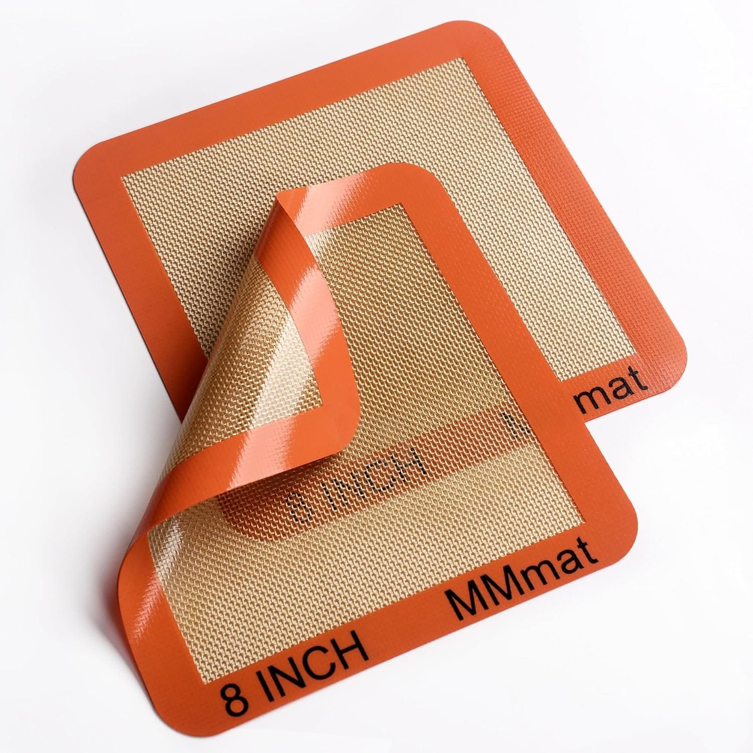 Silicone Baking Mats Set of 2 Square Non-Stick Reusable Air Fryer Linner - Best German Silicone - 8 inch