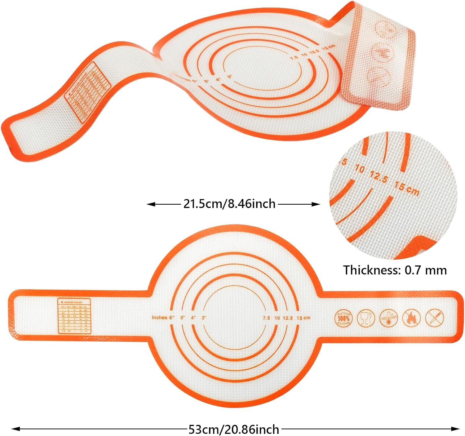 Silicone Bread Sling, Silicone Baking Mat for Dutch Oven Non-stick Baking Mat With Extra Long Handles Reusable Non-Stick Baking MatSuit (Orange)