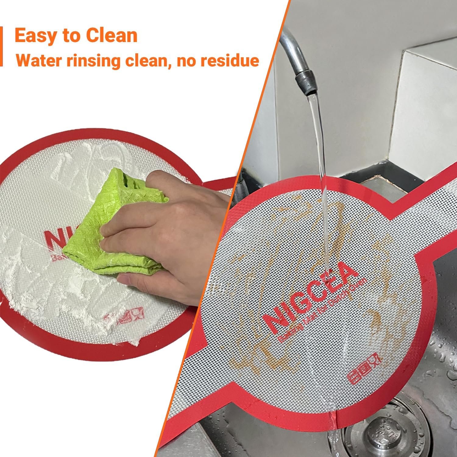 Silicone Bread Sling Sourdough Silicone Baking Mat for Dutch Oven, Long Handles Non-stick 8.3 Inch, 536º F/ 280º C, Red Sourdough Bread Baking Supplies Silicone Bread Sling Sourdough Silicone Baking Mat for Dutch Oven, Long Handles Non-stick 8.3 Inch, 536º F/ 280º C, Red Sourdough Bread Baking Supplies