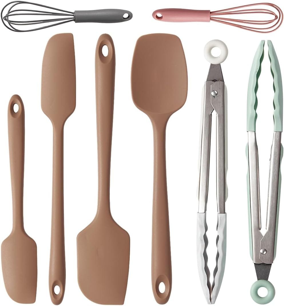 Silicone Cooking Utensils 8 Set - 446°F Heat Resistant Kitchen Utensils,Turner,Tongs,Kitchen Utensil Gadgets Tools Set for Nonstick Cookware,Dishwasher Safe Silicone Cooking Utensils 8 Set - 446°F Heat Resistant Kitchen Utensils,Turner,Tongs,Kitchen Utensil Gadgets Tools Set for Nonstick Cookware,Dishwasher Safe