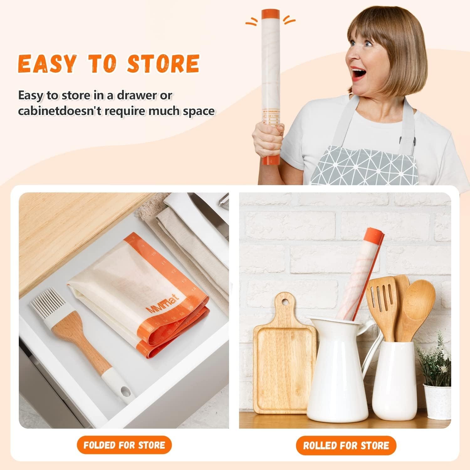 Silicone Pastry Mat, Extra Large Non-slip Silicone Baking Mat with Measurements, Counter Mat, Dough Rolling Mat, Fondant and Pie Crust Mat, (28 x 20 IN) 28 By 20