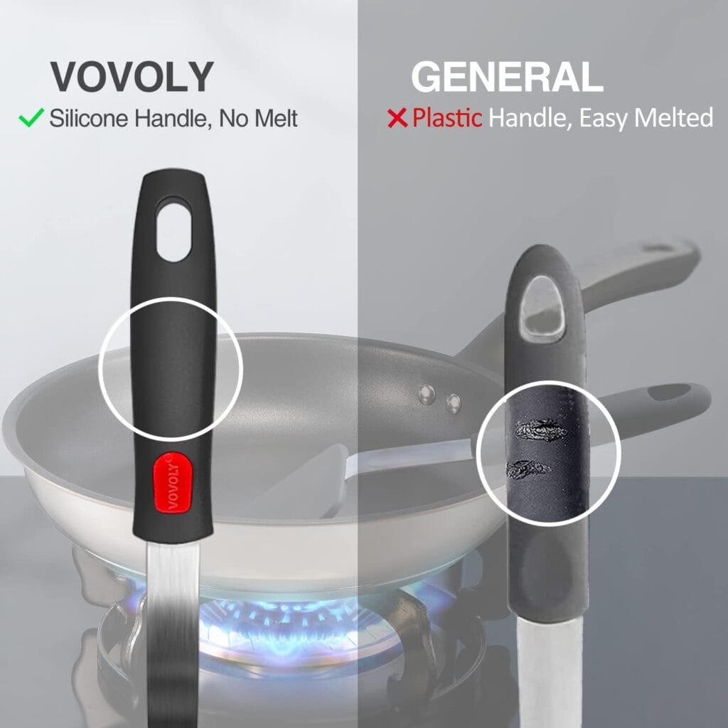 Silicone Spatula Turner Set with Lengthened Handle, Heat Resistant Spatulas for Nonstick Cookware, Kitchen Flipper Utensil for Egg, Pancake, Fish, Burger, No Scratch  Melting, BPA Free, 4 Pack