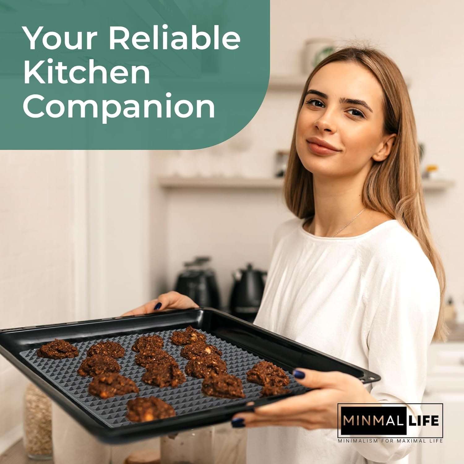 Silicone Tray Mat - Reusable Baking Sheet Liners, Nonstick Silicone Baking Mat, Baking Essentials, Multipurpose Silicone Mat - Meat/Sourdough/Bread Baking Supplies, Set of 2 (Dark Gray) Silicone Tray Mat - Reusable Baking Sheet Liners, Nonstick Silicone Baking Mat, Baking Essentials, Multipurpose Silicone Mat - Meat/Sourdough/Bread Baking Supplies, Set of 2 (Dark Gray)