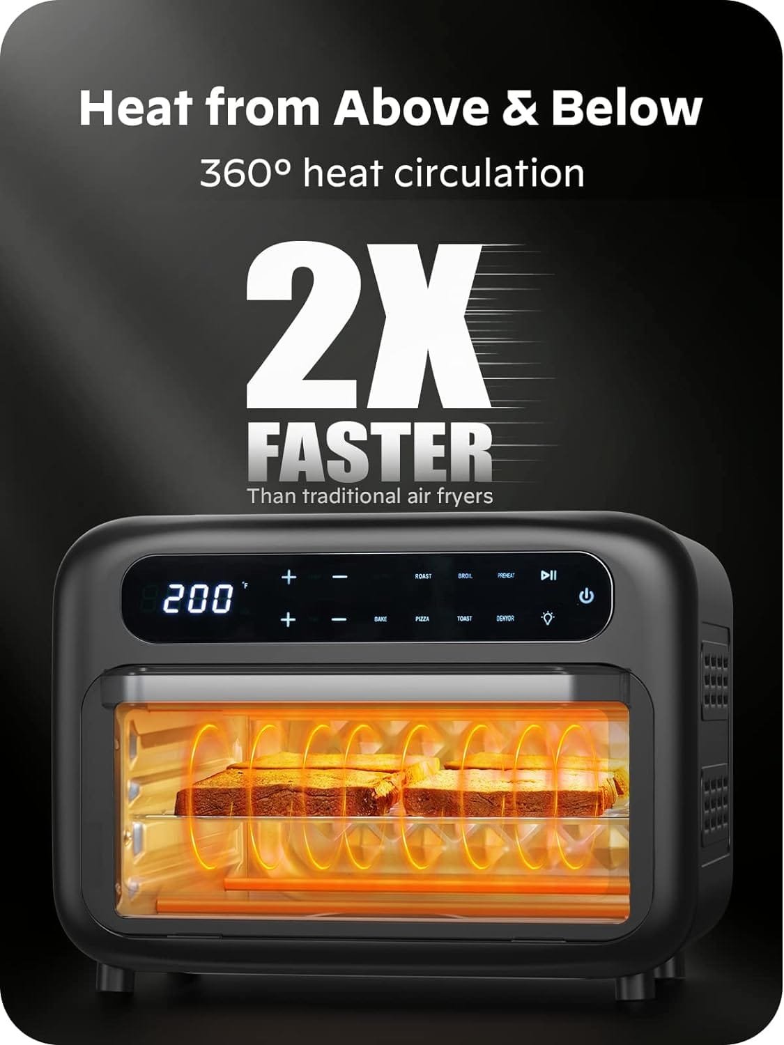 Silonn Air Fryer Oven, 2-in-1 Smart Air Fryer Toaster Oven Combo, 14QT Stainless Steel Air Fryer Oven with Digital Countertop, Natural Convection Roast Bake, Black Silonn Air Fryer Oven, 2-in-1 Smart Air Fryer Toaster Oven Combo, 14QT Stainless Steel Air Fryer Oven with Digital Countertop, Natural Convection Roast Bake, Black