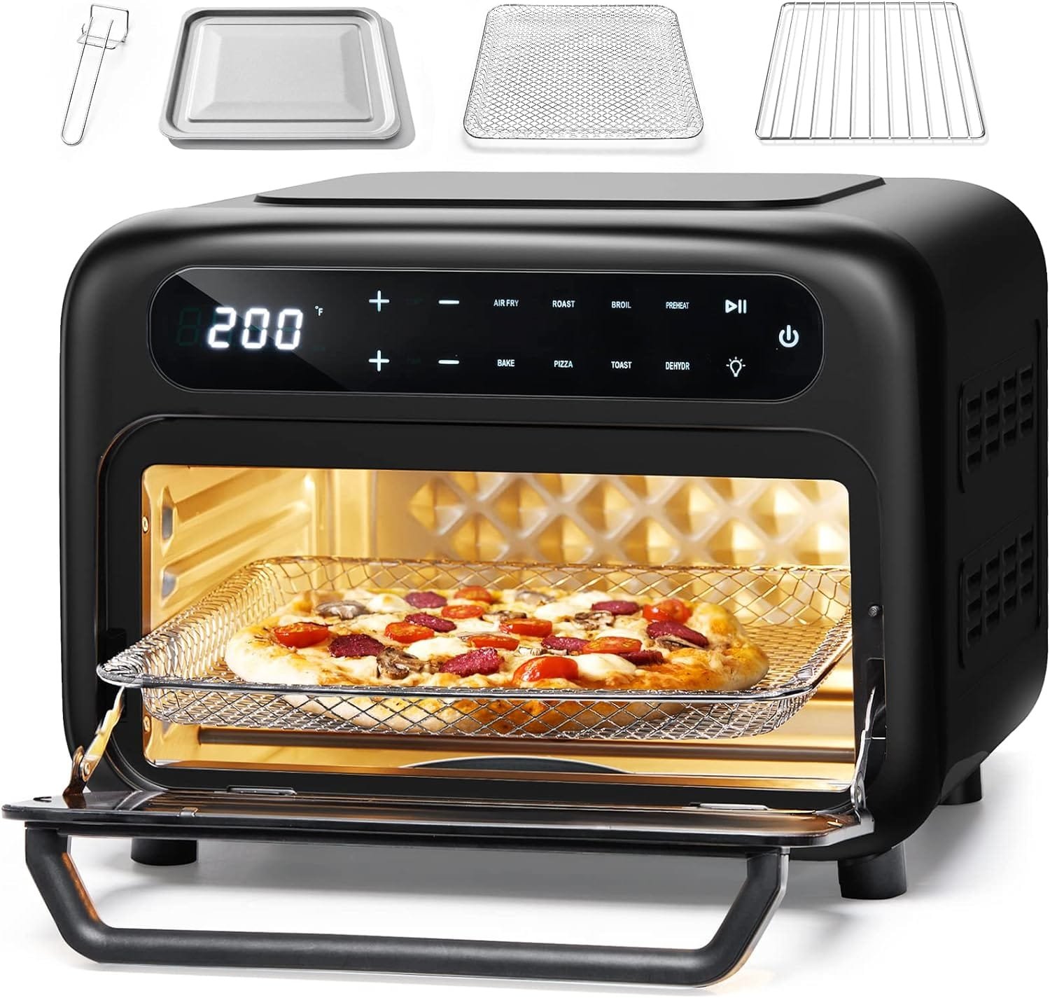 Silonn Air Fryer Oven, 2-in-1 Smart Air Fryer Toaster Oven Combo, 14QT Stainless Steel Air Fryer Oven with Digital Countertop, Natural Convection Roast Bake, Black Silonn Air Fryer Oven, 2-in-1 Smart Air Fryer Toaster Oven Combo, 14QT Stainless Steel Air Fryer Oven with Digital Countertop, Natural Convection Roast Bake, Black
