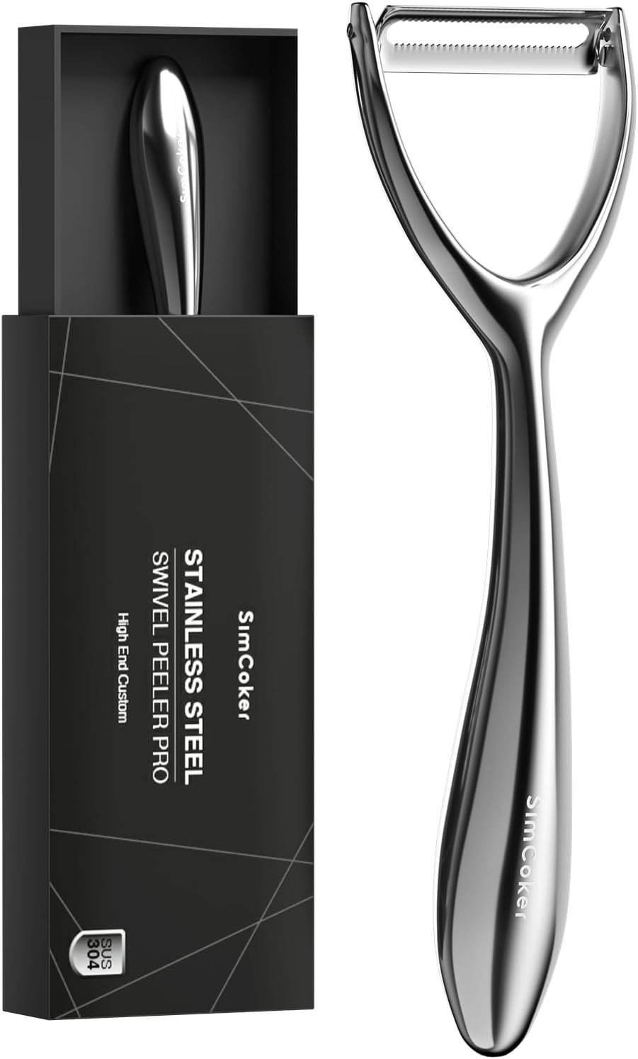 SimCoker Vegetable Peeler For Kitchen, Premium Potato Peelers 304 Stainless Steel, Ultra Sharp Blade, Ergonomic Non-Slip Handle, 5 Years Of Warranty… SimCoker Vegetable Peeler For Kitchen, Premium Potato Peelers 304 Stainless Steel, Ultra Sharp Blade, Ergonomic Non-Slip Handle, 5 Years Of Warranty…