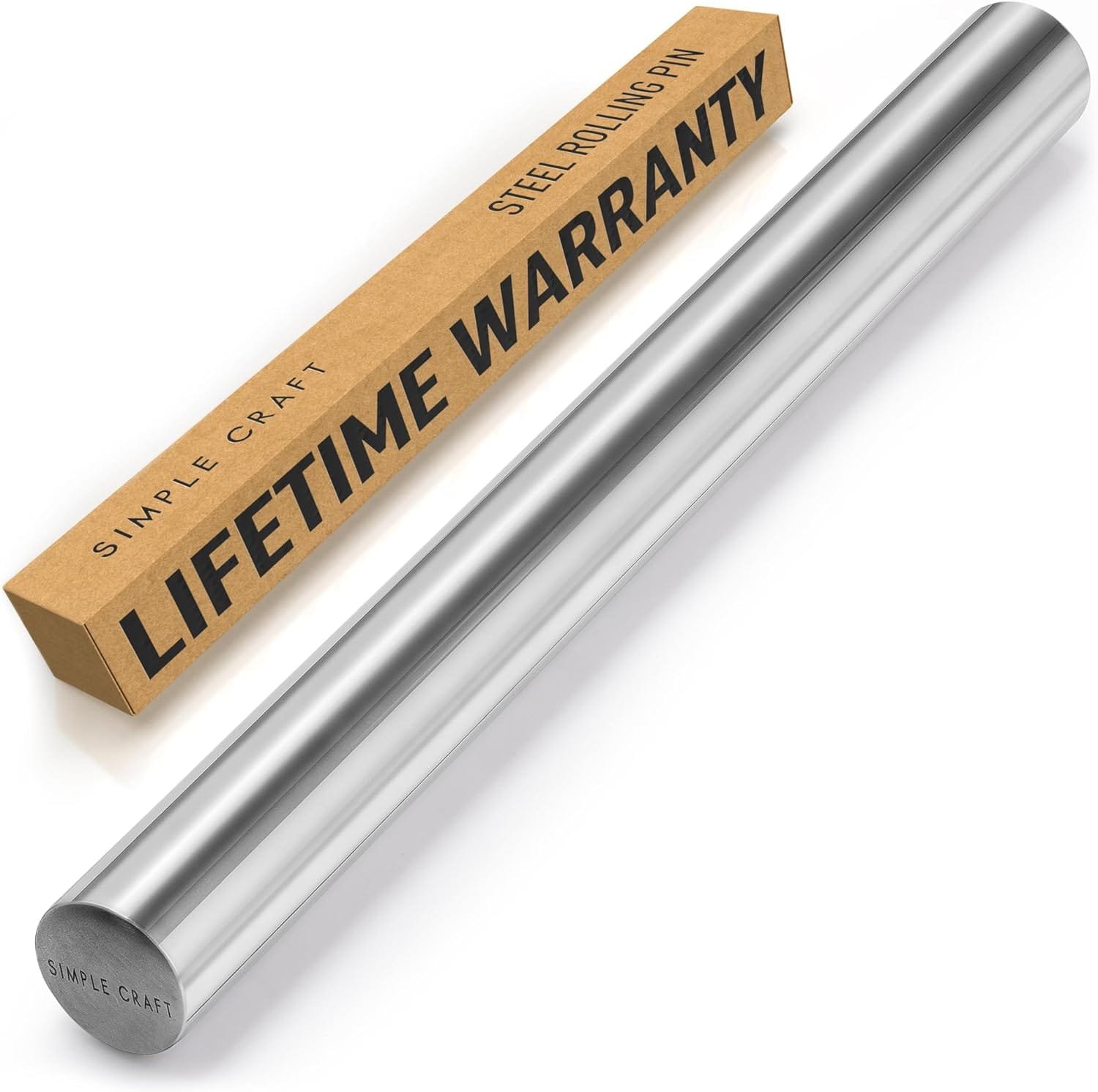 Simple Craft Premium 16” Rolling Pin - Smooth Tapered Professional French Rolling Pin - Stainless Steel Rolling Pin For Making Cookies, Pastries, Pizza, Pies, and Pastas Simple Craft Premium 16” Rolling Pin - Smooth Tapered Professional French Rolling Pin - Stainless Steel Rolling Pin For Making Cookies, Pastries, Pizza, Pies, and Pastas