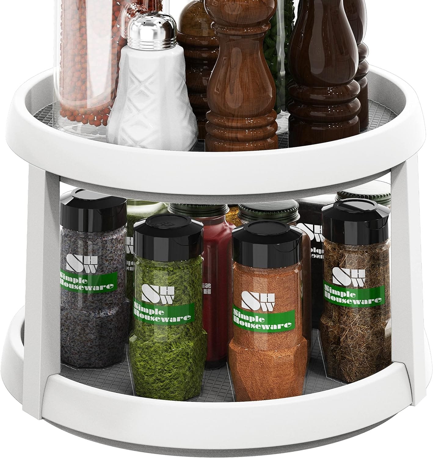 SimpleHouseware 2 Tier Turntable Lazy Susan Spice Organizer SimpleHouseware 2 Tier Turntable Lazy Susan Spice Organizer