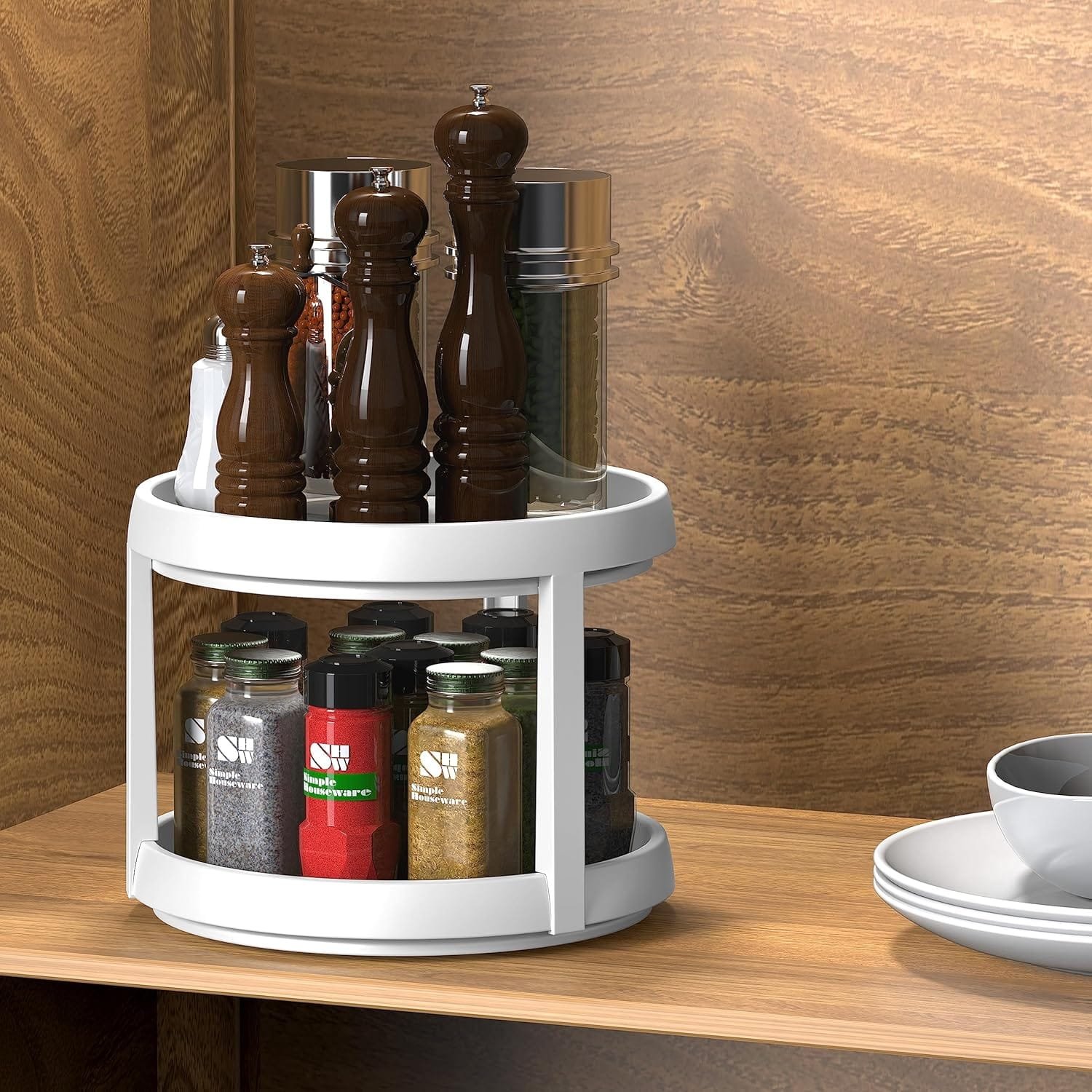 SimpleHouseware 2 Tier Turntable Lazy Susan Spice Organizer Review post thumbnail image
