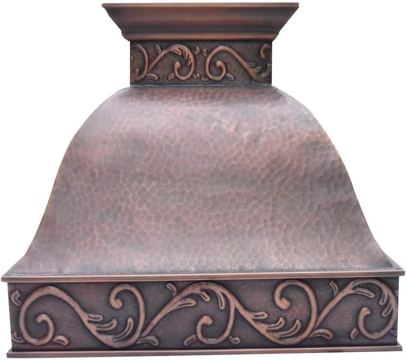 SINDA 48W x 39H Island Mount Handmade Copper Range Hood Cover with Commercial Grade Stainless Steel Vent, Inlcudes Fan Motor, Light, and Baffle Filter, Beehive-Antique Copper, H9BAPEI4839 SINDA 48W x 39H Island Mount Handmade Copper Range Hood Cover with Commercial Grade Stainless Steel Vent, Inlcudes Fan Motor, Light, and Baffle Filter, Beehive-Antique Copper, H9BAPEI4839