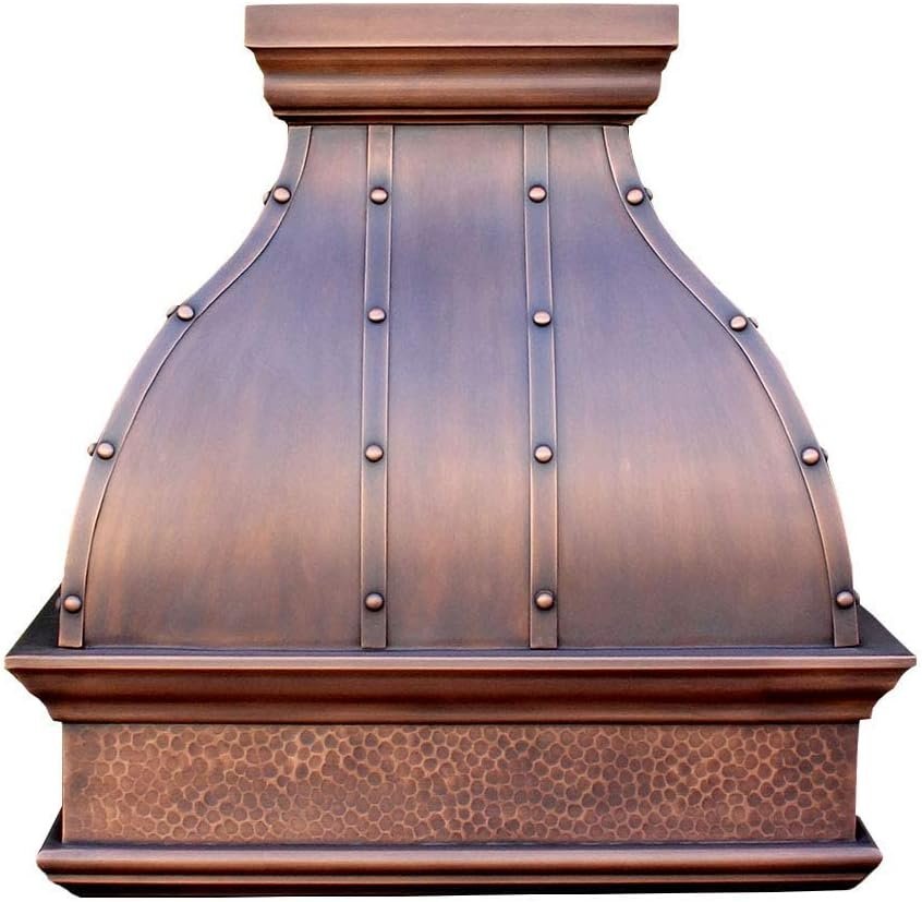 SINDA Handcrafted Custom Copper Range Hood with Commercial Grade Hood SUS304 Vent with Liner and Fan Motor, Baffle Filter, High CFM, H25SL-NW4230, 42Wx30H SINDA Handcrafted Custom Copper Range Hood with Commercial Grade Hood SUS304 Vent with Liner and Fan Motor, Baffle Filter, High CFM, H25SL-NW4230, 42Wx30H