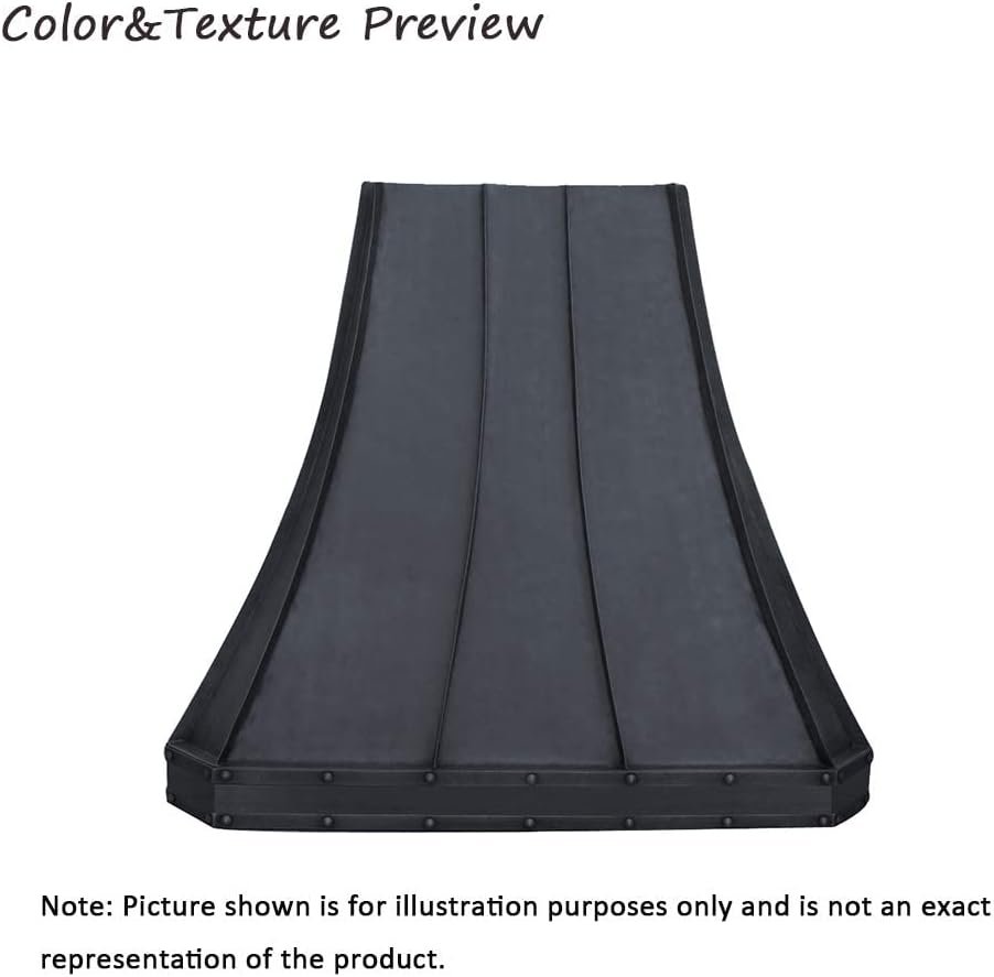 SINDA Light Hammered-Antique Copper Handcrafted Custom Copper Range Hood with Commercial Grade Hood SUS304 Vent with Liner and Fan Motor, Baffle Filter, High CFM, Island Mount, H3STR3LCI3039