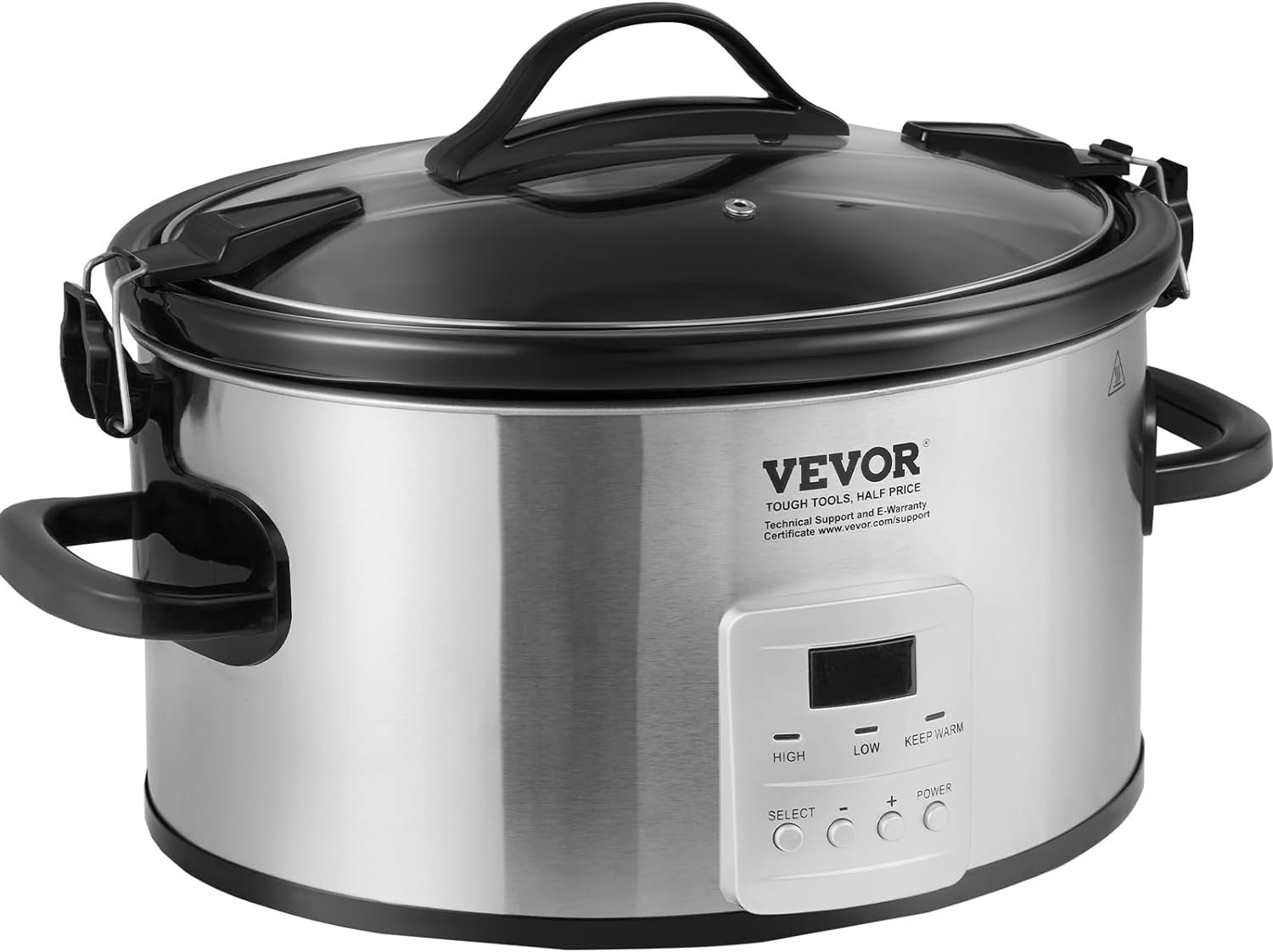 Slow Cooker, 7QT 280W Electric Slow Cooker Pot with 3-Level Heat Settings, Digital Slow Cookers with 20 Hours Max Timer, Locking Lid, Ceramic Inner Pot for Home/Commercial Use