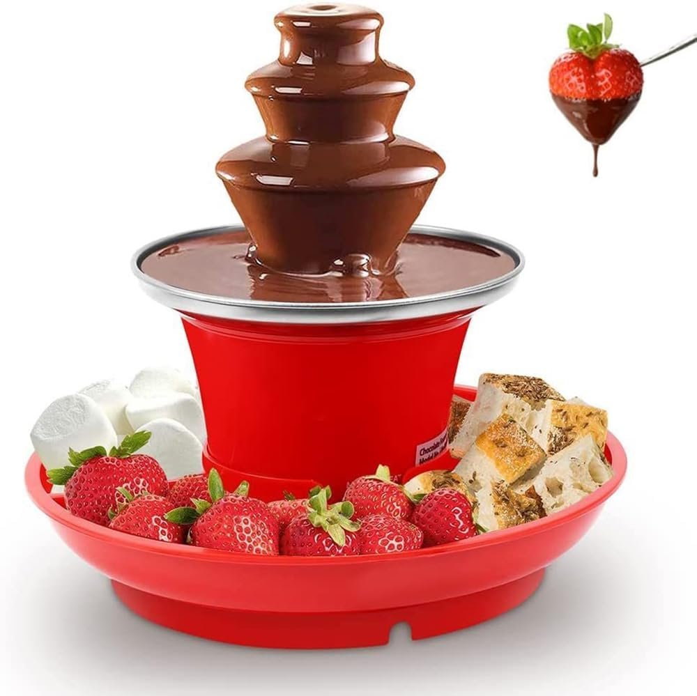 Small Chocolate Fondue Fountain Machine for Candy Butter Cheese Chocolate Fountain for Party (BLACK) Small Chocolate Fondue Fountain Machine for Candy Butter Cheese Chocolate Fountain for Party (BLACK)