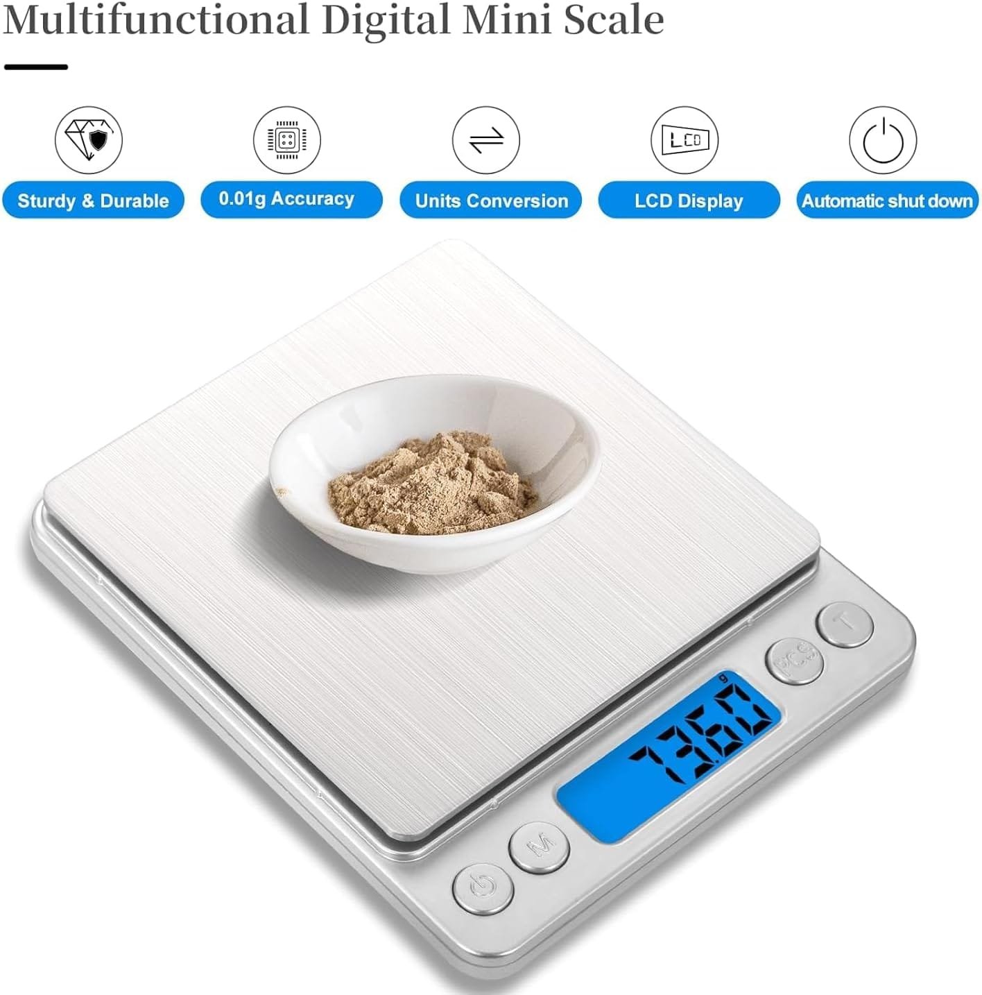 Small Digital Gram Scale 1000g by 0.01g, MEIYA High Accuracy Scale for Food Ounces and Grams, Upgrade USB Charging Kitchen Scale Digital Weight for Cooking, Baking, with Tare Function, 9 Units, 2 Tray Small Digital Gram Scale 1000g by 0.01g, MEIYA High Accuracy Scale for Food Ounces and Grams, Upgrade USB Charging Kitchen Scale Digital Weight for Cooking, Baking, with Tare Function, 9 Units, 2 Tray