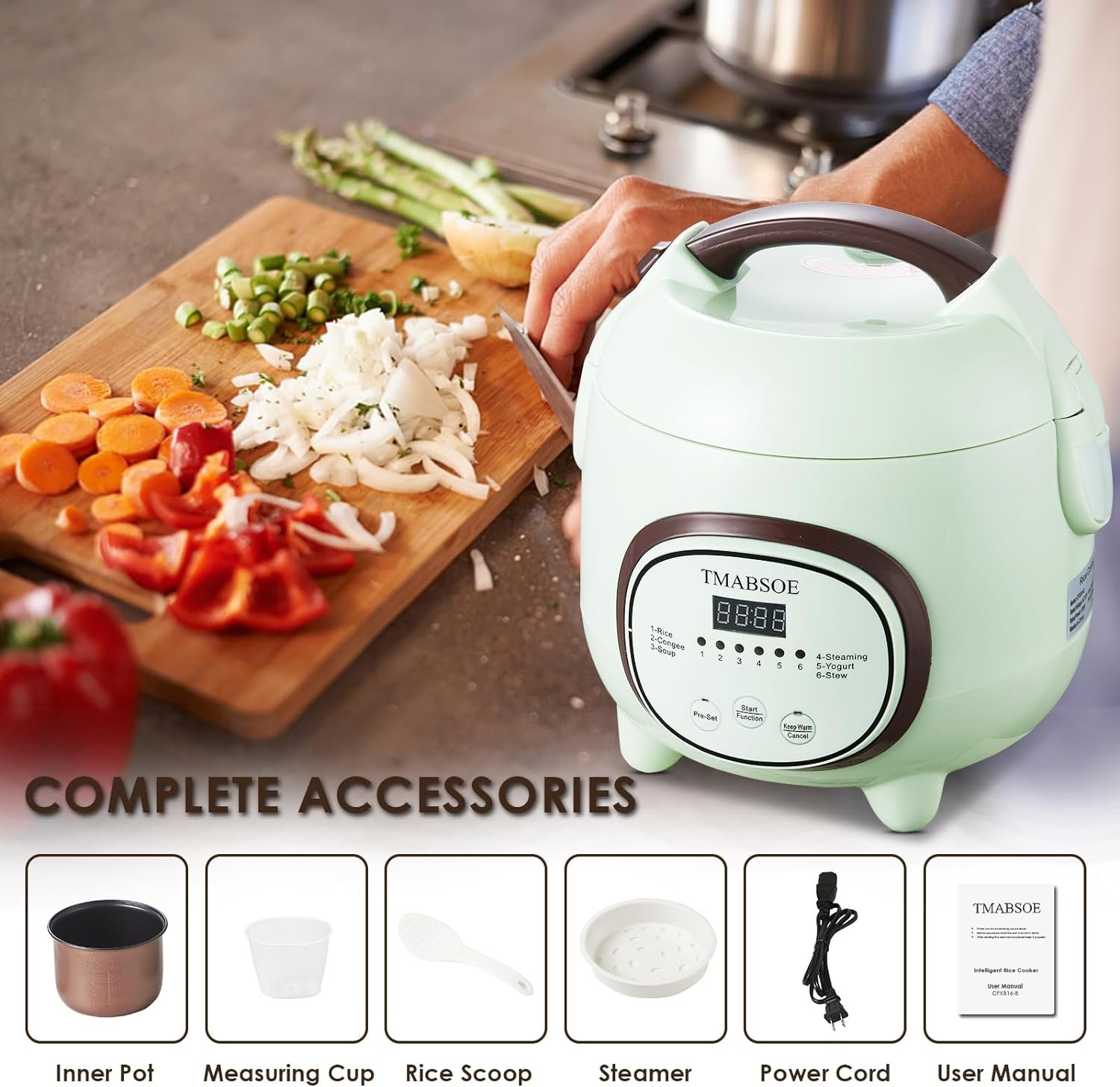 Small Rice Cooker 6 Cup (Cooked) Travel Rice Maker with 24H Keep Warm  Delay Timer, Electric Rice Cooker for 1-3 People, Fit for Cooking Rice, Soup, Congee  Yogurt