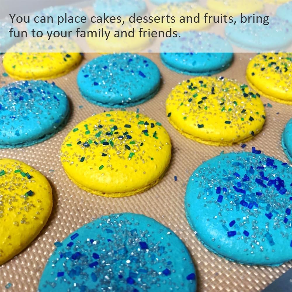 Small Silicone Baking Mat (11.8 x 7.8 IN), Set of 3 Silicone Mats for Quarter Sheet Pan, Non-stick Silicone Mat for Macarons, Pizza, Cake (Red, Blue, Green)