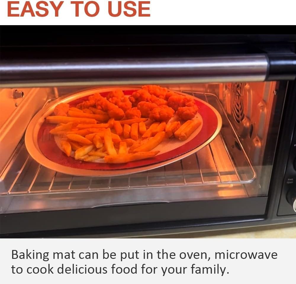 Small Silicone Baking Mat (11.8 x 7.8 IN), Set of 3 Silicone Mats for Quarter Sheet Pan, Non-stick Silicone Mat for Macarons, Pizza, Cake (Red, Blue, Green)