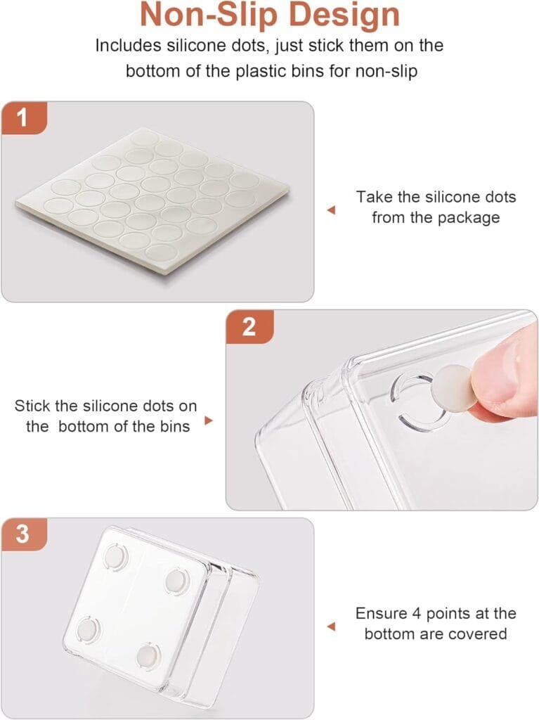 SMARTAKE 7-Piece Drawer Organizer with Non-Slip Silicone Pads, 4-Size Desk Drawer Organizer Trays Storage Tray for Makeup, Jewelries, Utensils in Bedroom Dresser, Office and Kitchen (Clear)