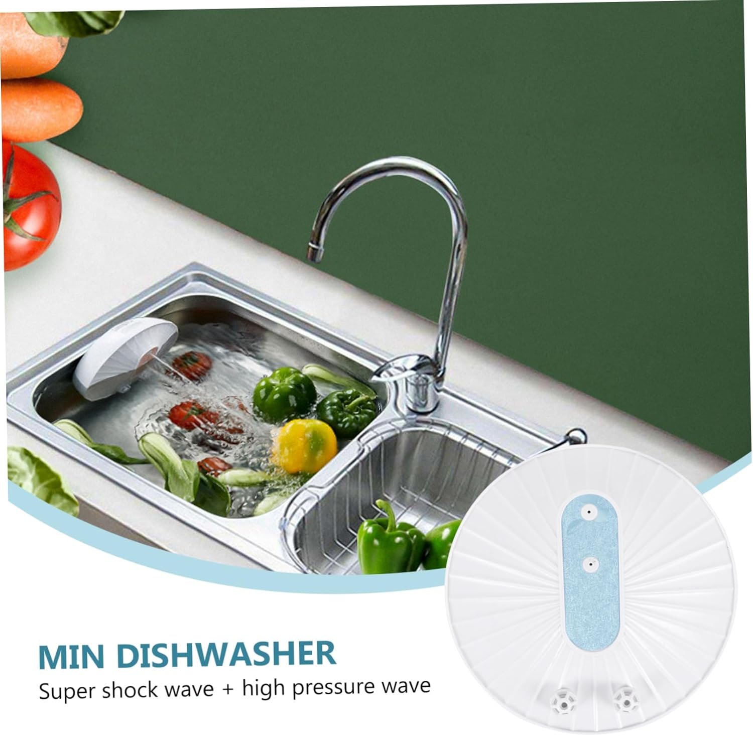 SOLUSTRE Washing Machine Portable Usb Cleaner Dishwasher Usb Installation-free Pressure Cleaner Machine Ultrasonic Portable Dishwasher Abs Travel Fully Automatic Vegetable Basket