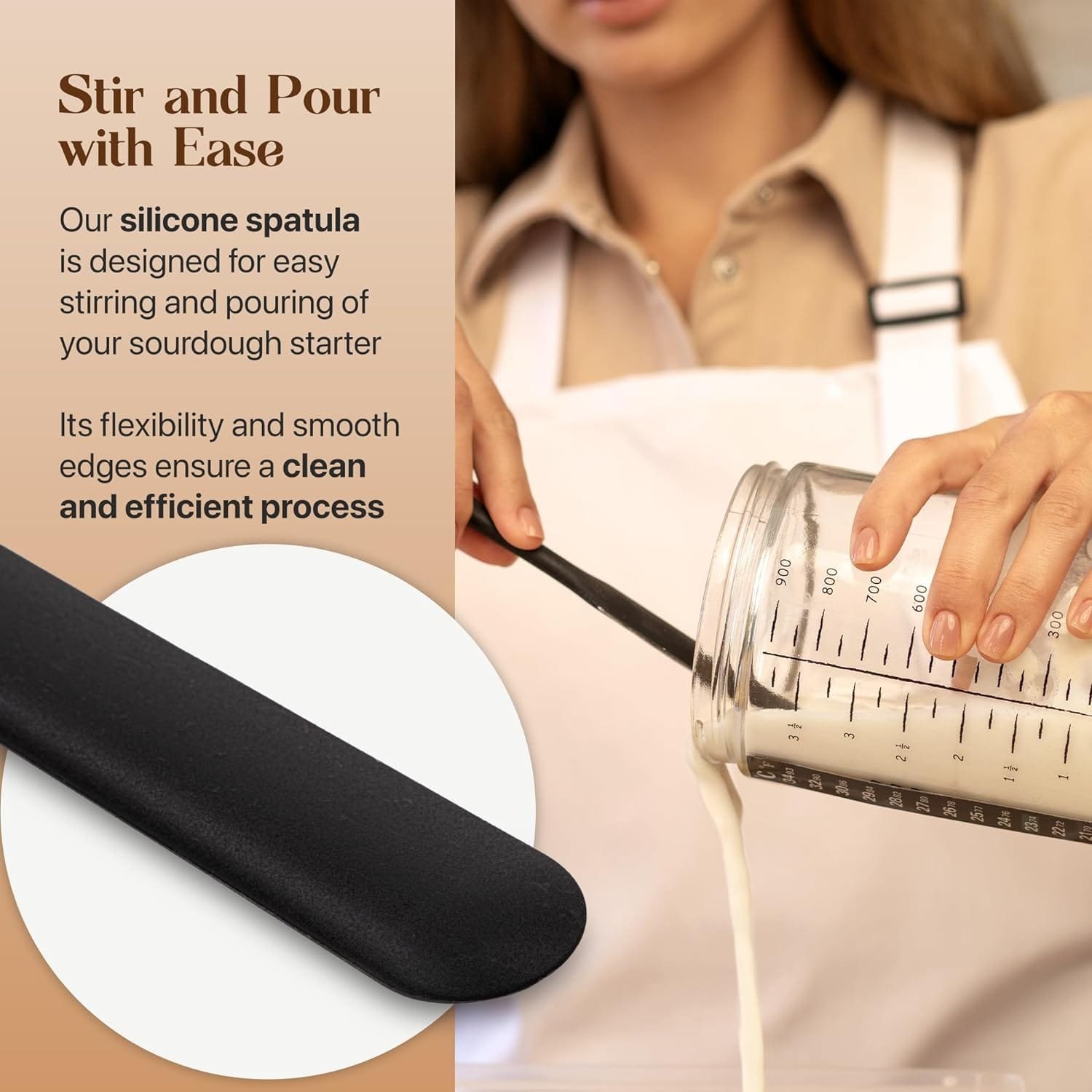 Sourdough Starter Jar Kit with 34 oz Glass Jar – Extra Thermometer Strips and Breathable Covers Included in Sourdough Starter Kit – A Perfect Sourdough Bread Starter Kit for Beginners to Expert