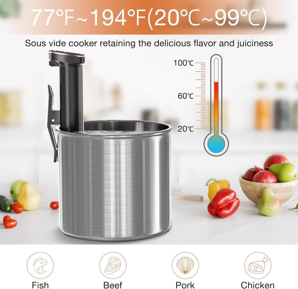 Sous Vide Machine, Sous Vide Cooker 1100W Sous Vide Precisional Machine, Ultra-quiet Working, Accurate Temperature, IPX7 Waterproof Immersion Circulator, Touch Control, Digital Timer, Fast Heating Sous Vide Machine, Sous Vide Cooker 1100W Sous Vide Precisional Machine, Ultra-quiet Working, Accurate Temperature, IPX7 Waterproof Immersion Circulator, Touch Control, Digital Timer, Fast Heating