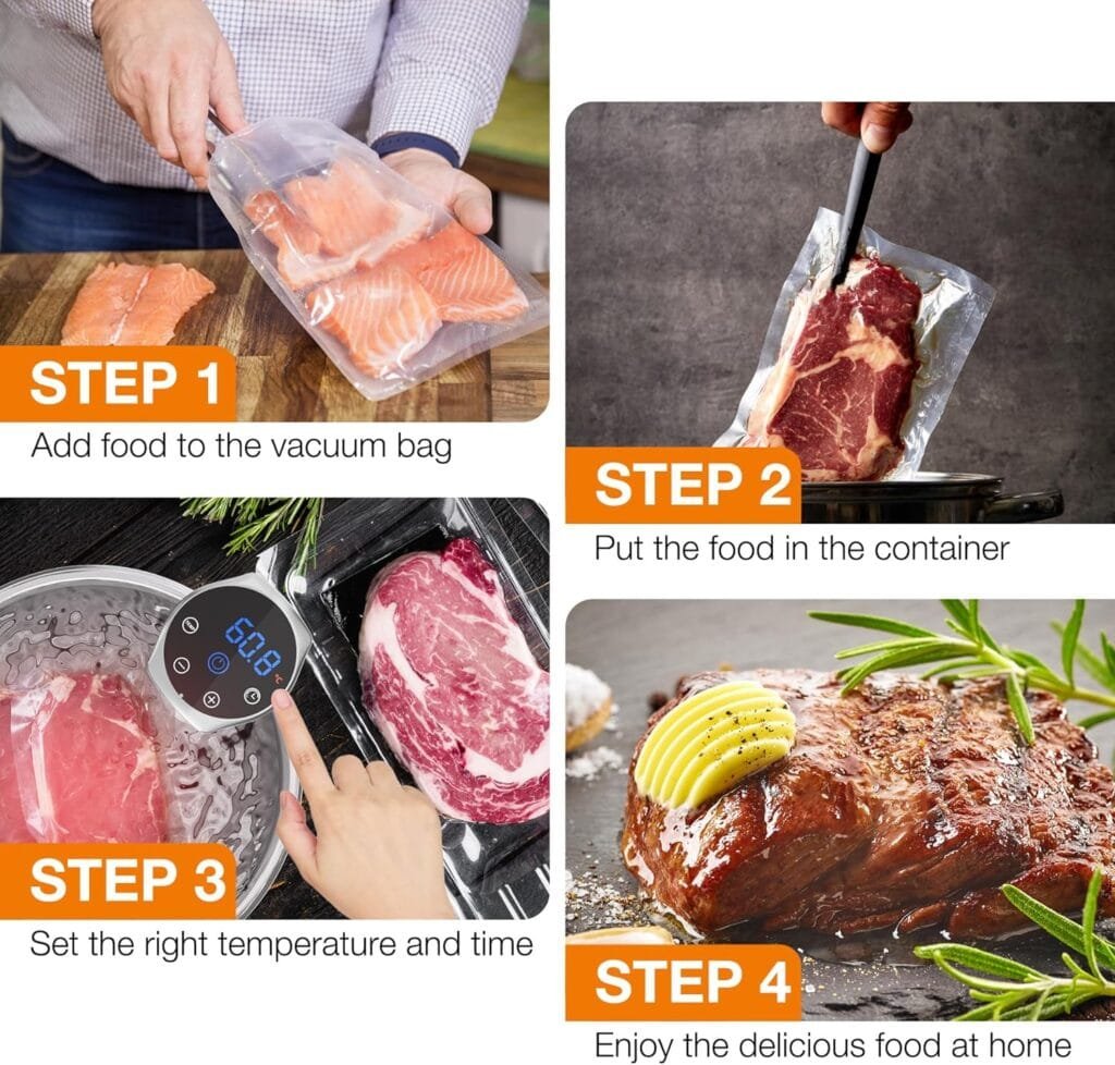 Sous Vide Machine, Sous Vide Cooker 1100W Sous Vide Precisional Machine, Ultra-quiet Working, Accurate Temperature, IPX7 Waterproof Immersion Circulator, Touch Control, Digital Timer, Fast Heating Sous Vide Machine, Sous Vide Cooker 1100W Sous Vide Precisional Machine, Ultra-quiet Working, Accurate Temperature, IPX7 Waterproof Immersion Circulator, Touch Control, Digital Timer, Fast Heating