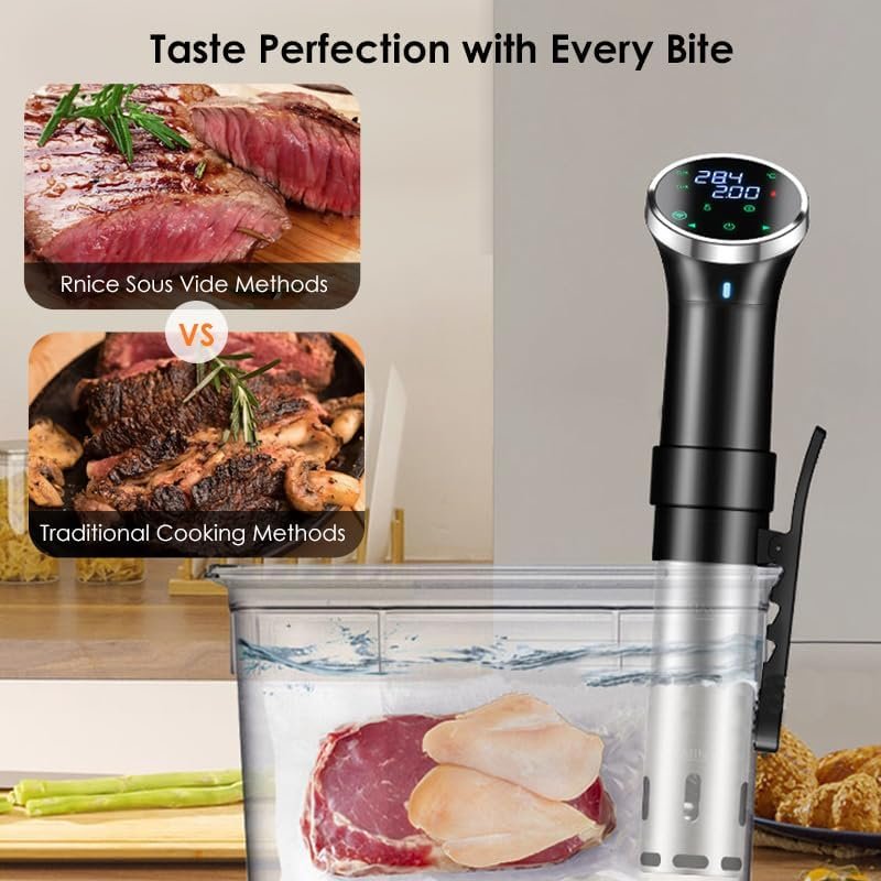 Sous Vide Machine, WiFi APP Included, Immersion Circulators, Precision Cooker, Sous Vide Cooker with Recipe, Temperature and Time Digital Display Control, 1100W