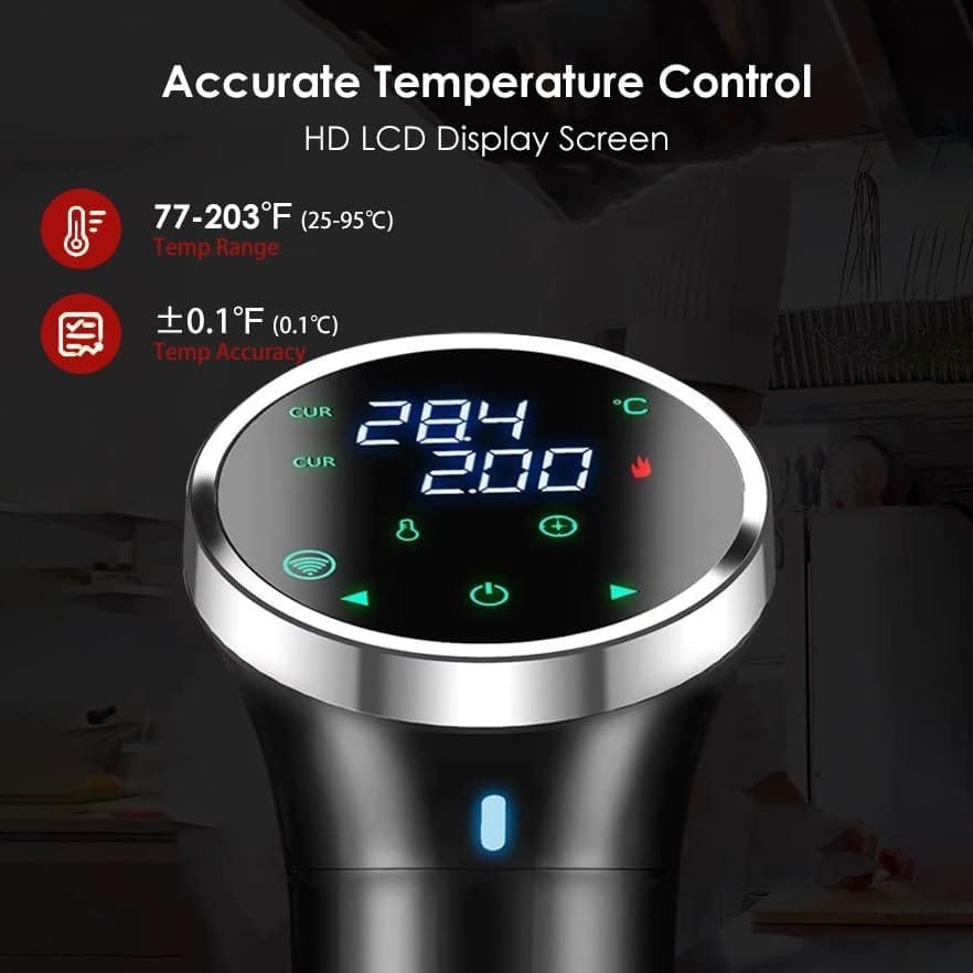 Sous Vide Machine, WiFi APP Included, Immersion Circulators, Precision Cooker, Sous Vide Cooker with Recipe, Temperature and Time Digital Display Control, 1100W