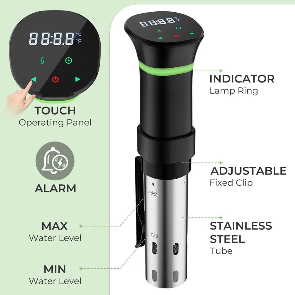 Sous Vide Machines, Immersion Circulators, Precision Cooker, with Recipe,Temperature and Time Digital Display Control, 1000W Sous Vide Machines, Immersion Circulators, Precision Cooker, with Recipe,Temperature and Time Digital Display Control, 1000W