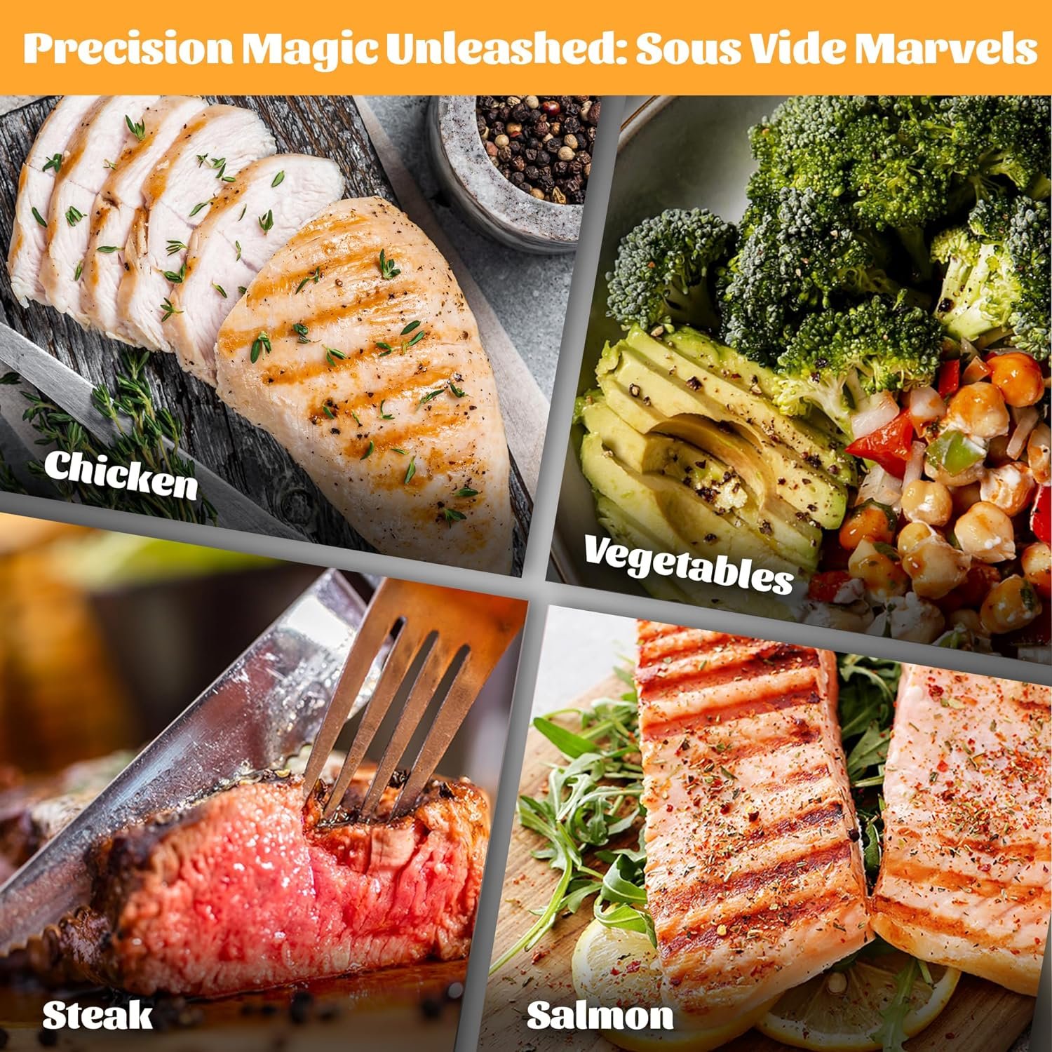 Sous Vide Weight Magnets by AKS Co - 10-Pack Food Safe Silicone-Coated Magnets, Designed for Sous Vide Machines to Immerse Food Bags  Prevent Floating/Undercooking - Includes Kitchen Tongs