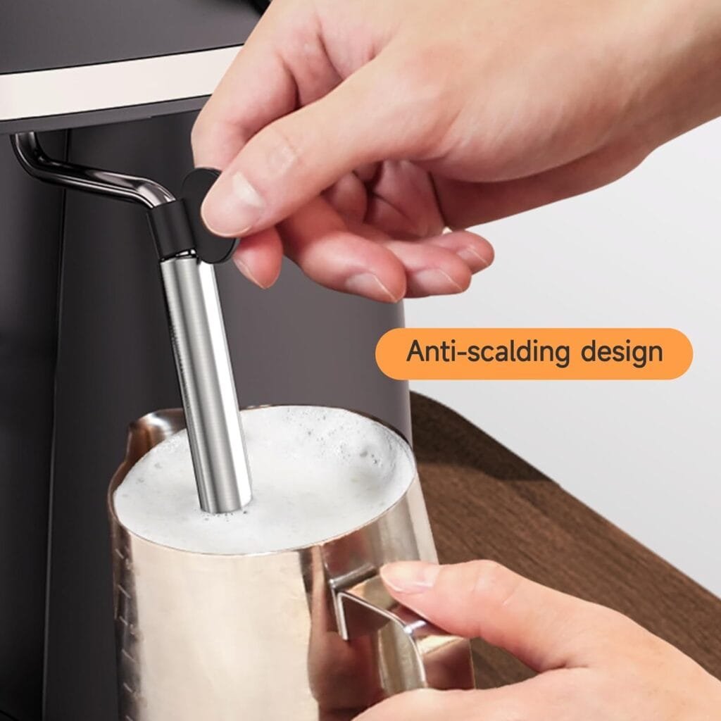 SOWTECH Espresso Coffee Machine Cappuccino Latte Maker 3.5 Bar 1-4 Cup with Steam Milk Frother White