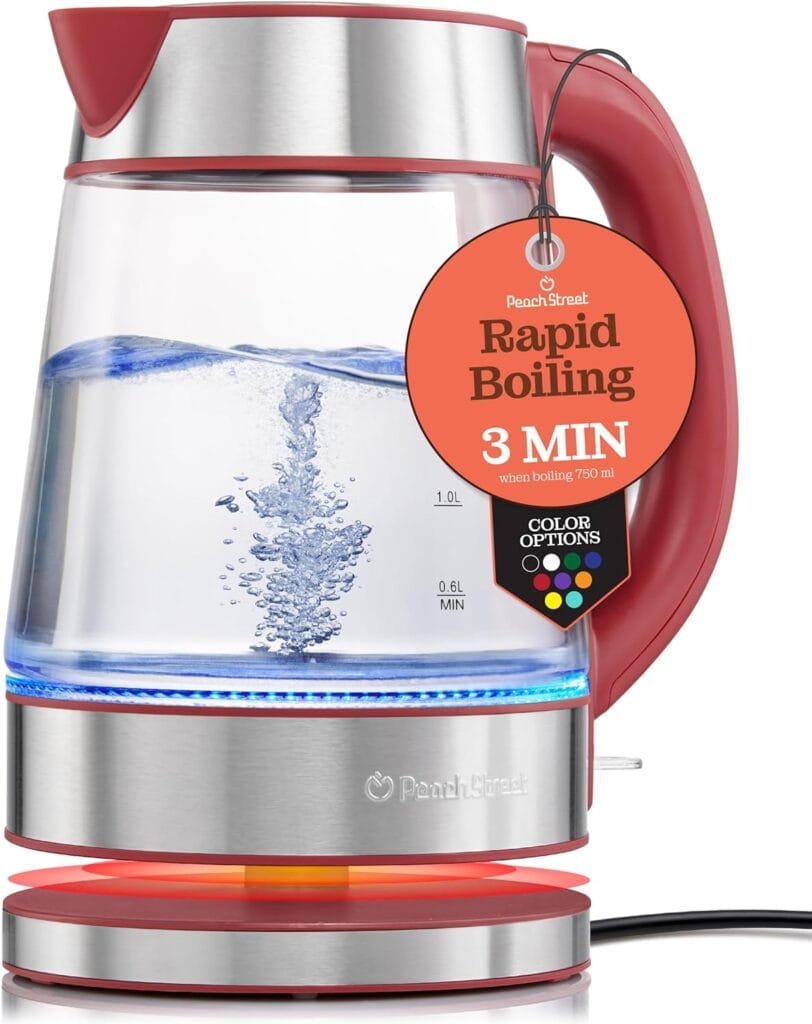 Speed-Boil Electric Kettle For Coffee Tea - 1.7L Water Boiler 1500W, Borosilicate Glass, Easy Clean Wide Opening, Auto Shut-Off, Cool Touch Handle, LED Light. 360° Rotation, Boil Dry Protection Speed-Boil Electric Kettle For Coffee Tea - 1.7L Water Boiler 1500W, Borosilicate Glass, Easy Clean Wide Opening, Auto Shut-Off, Cool Touch Handle, LED Light. 360° Rotation, Boil Dry Protection