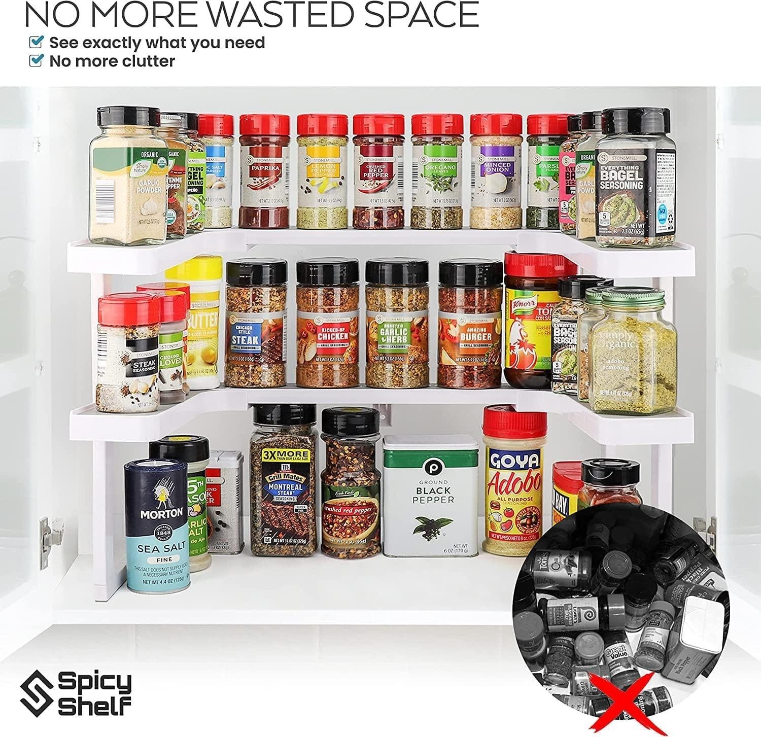 spicy-shelf-deluxe-expandable-spice-rack-and-stackable-cabinet-pantry-organizer-1-set-of-2-shelves-as-seen-on-tv-deluxe- - Cooking Appliance World