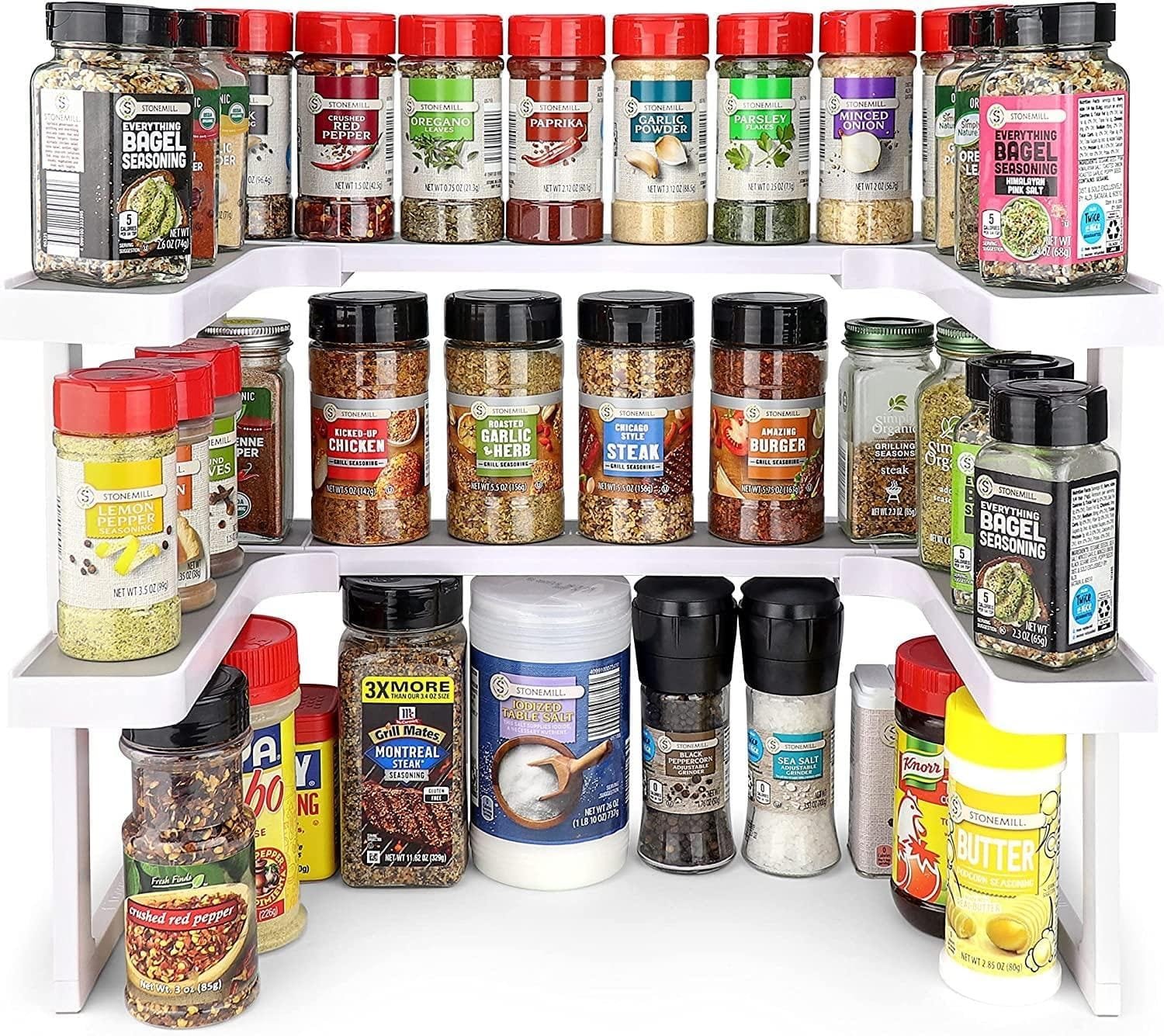 Spicy Shelf Deluxe - Expandable Spice Rack and Stackable Cabinet  Pantry Organizer (1 Set of 2 Shelves) - As seen on TV Deluxe (Spicy Shelf Organizer)