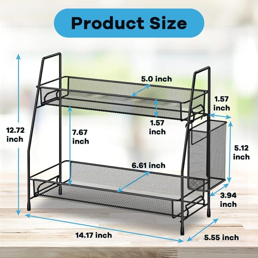 SPISPI Spice Rack Organizer for Cabinet, Bathroom Organizer Countertop, Bathroom Counter Organizer, Kitchen Countertop Organizer, Bathroom Vanity Organizer