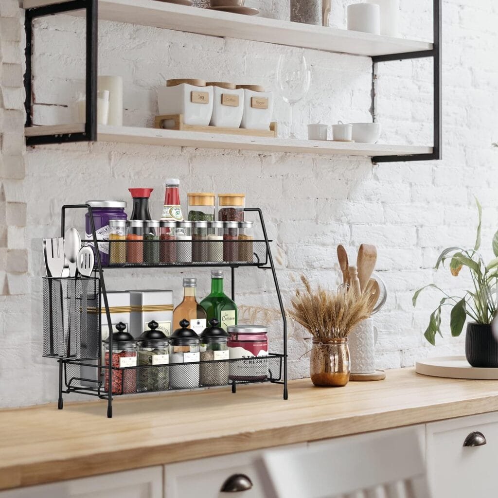 SPISPI Spice Rack Organizer for Cabinet, Bathroom Organizer Countertop, Bathroom Counter Organizer, Kitchen Countertop Organizer, Bathroom Vanity Organizer