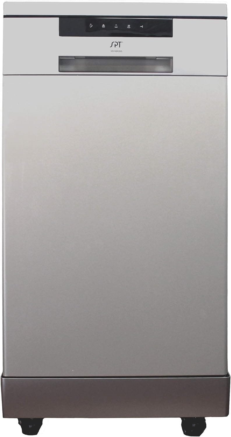 SPT SD-9263SSA 18″ Wide Portable Stainless Steel Dishwasher with ENERGY STAR, 6 Wash Programs, 8 Place Settings and Stainless Steel Tub – Stainless Steel