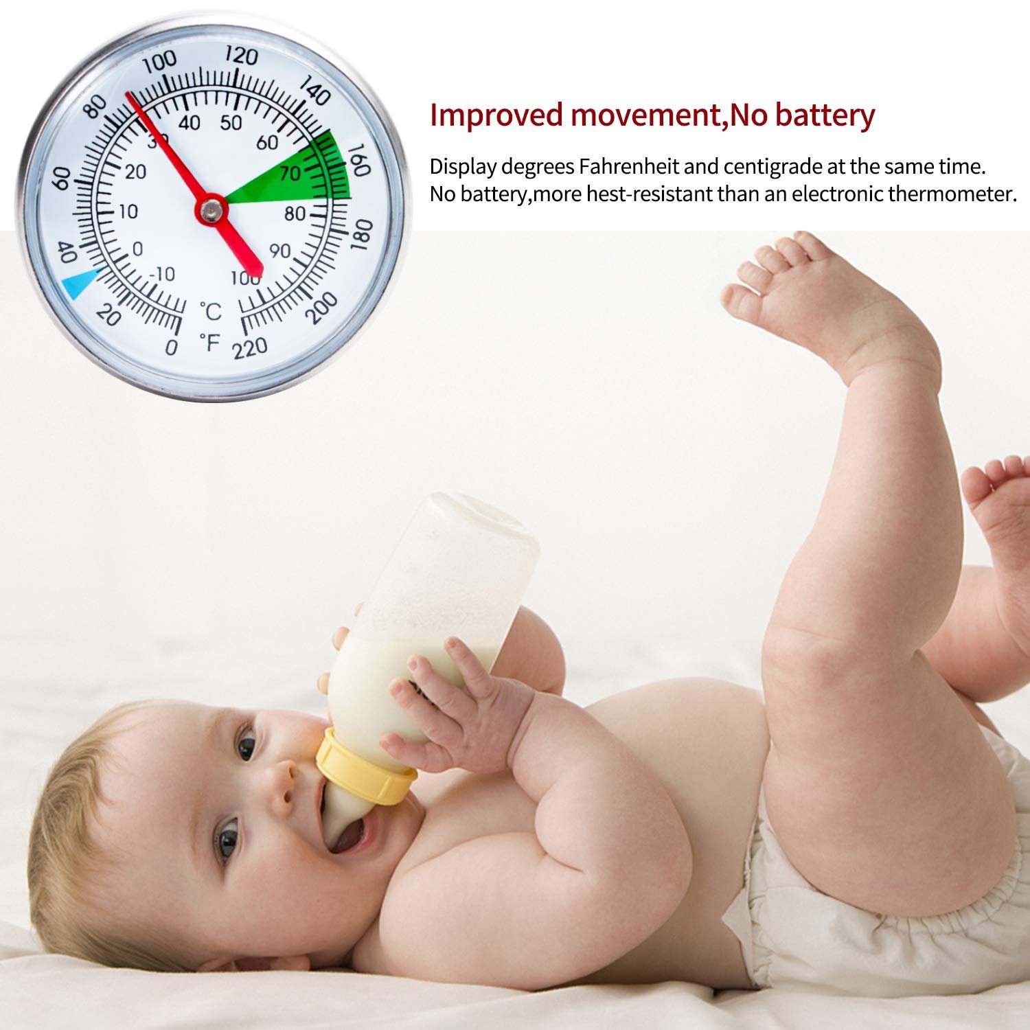 Stainless Steel Classic Instant Read Pocket Thermometer Food Thermometer with Clip Sleeves for Coffee Drinks Chocolate Milk Foam 0-220 ℉ 2 inch Dial Stainless Steel Classic Instant Read Pocket Thermometer Food Thermometer with Clip Sleeves for Coffee Drinks Chocolate Milk Foam 0-220 ℉ 2 inch Dial