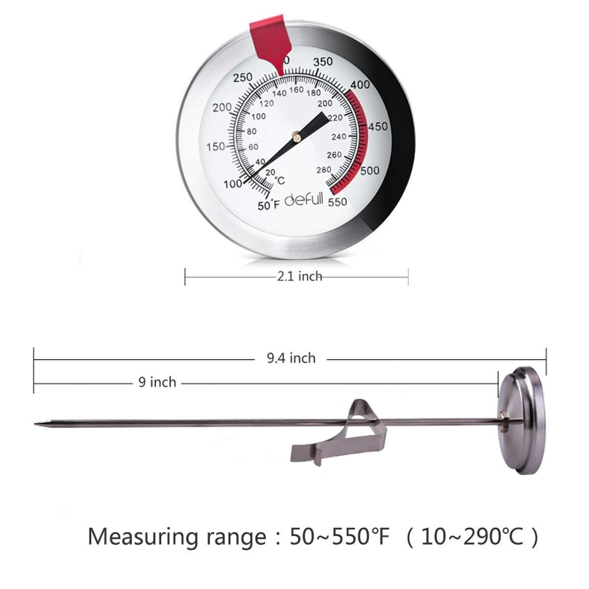 Stainless Steel Classic Instant Read Pocket Thermometer Food Thermometer with Clip Sleeves for Coffee Drinks Chocolate Milk Foam 0-220 ℉ 2 inch Dial Stainless Steel Classic Instant Read Pocket Thermometer Food Thermometer with Clip Sleeves for Coffee Drinks Chocolate Milk Foam 0-220 ℉ 2 inch Dial