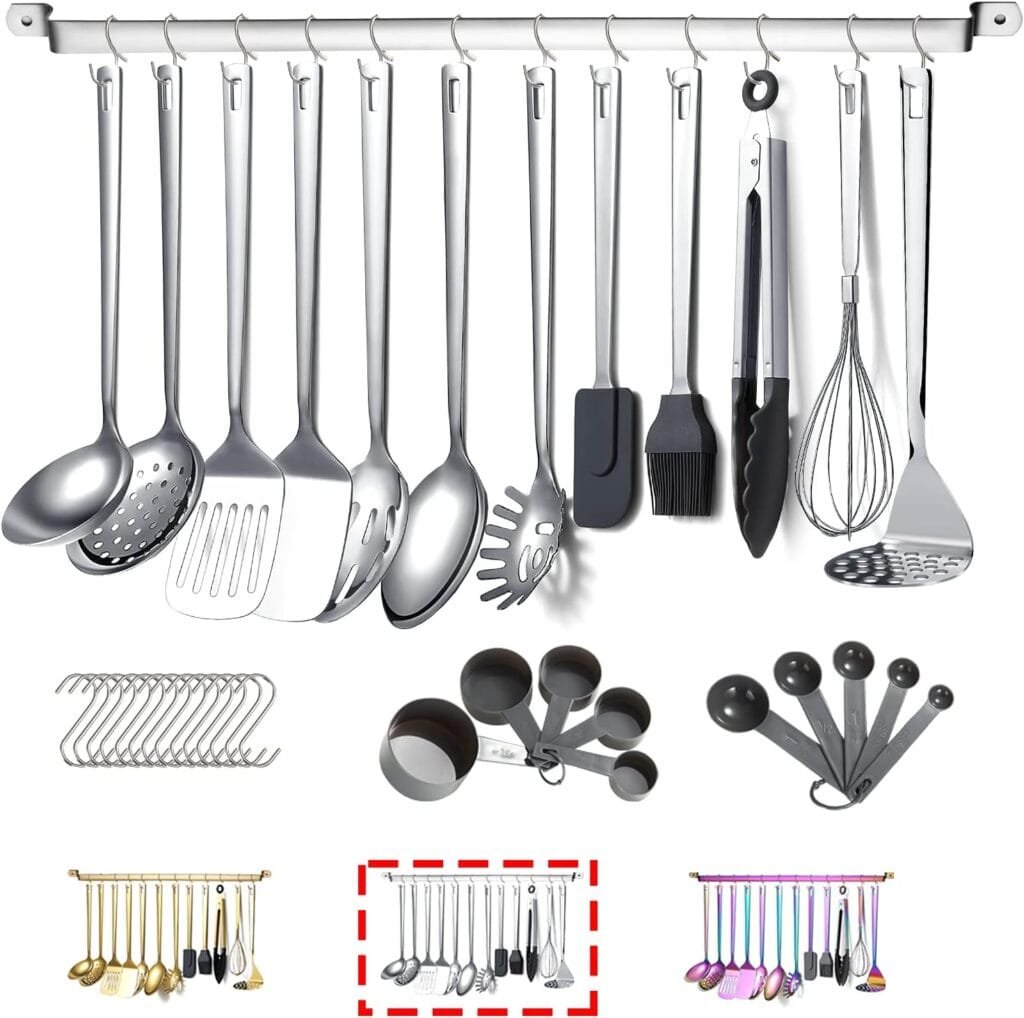 Stainless Steel Cooking Utensils Set,Kyraton 37 Pieces Kitchen Utensils Set, Kitchen Tool Gadgets Set with Utensil Holder Non-Stick and Heat Resistant Dishwasher Safe Stainless Steel Cooking Utensils Set,Kyraton 37 Pieces Kitchen Utensils Set, Kitchen Tool Gadgets Set with Utensil Holder Non-Stick and Heat Resistant Dishwasher Safe